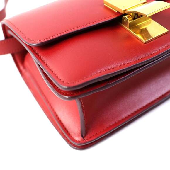 CELINE CLASSIC BOX Small (189183DLS) Classic Box Leather Shoulder Bag in Red ... - Picture 7 of 13